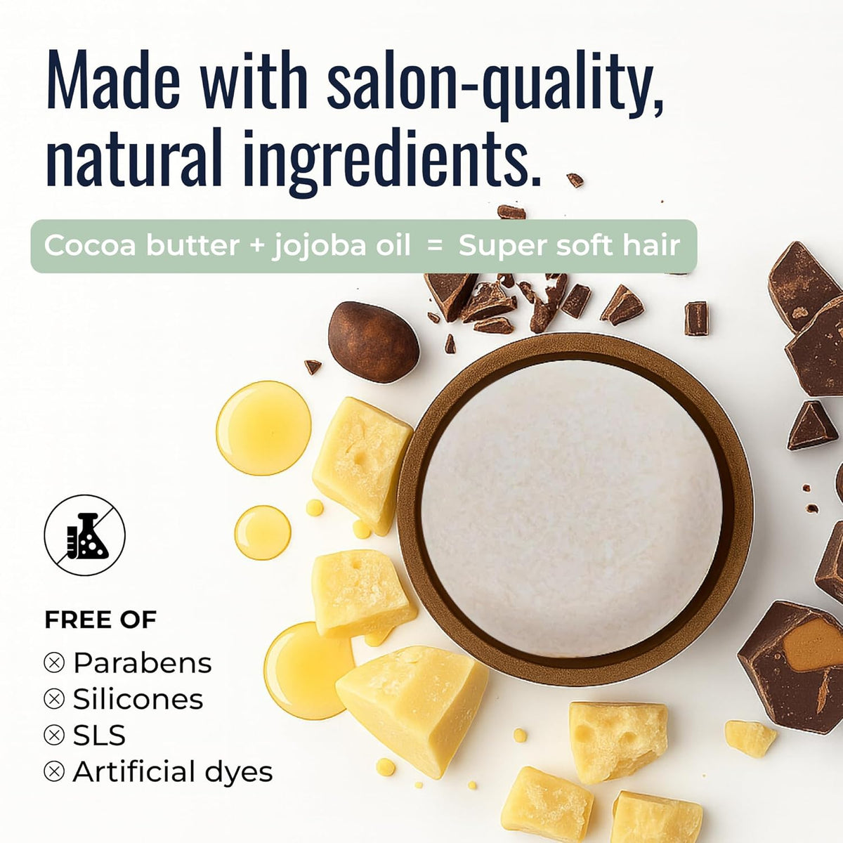 Peppermint Breeze Shampoo Bar, Vegan Solid Hair Cleanser with Refreshing Peppermint, for Oily Hair