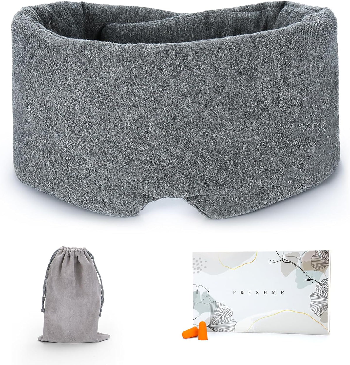 FRESHME Cotton Eye Mask for Sleeping in Gift Box - Soft and Adjustable Extensions Sleep Mask with