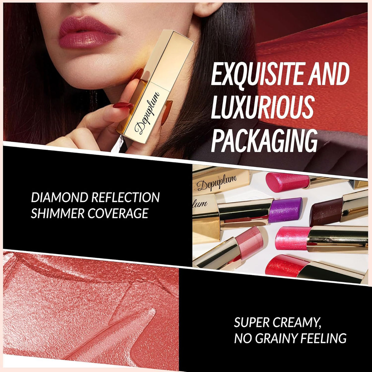 Purple Lipstick Moisturizing for Women Shimmer Tinted Lip Balm Hydrating Nourishing Lip Gloss