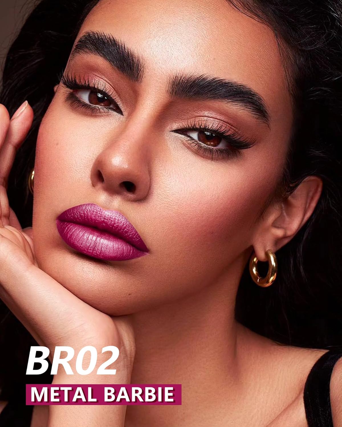 MAKI YIKA Metallic Lipstick - Long Lasting Hot Pink Lipstick for Women, High Shine No Smudge