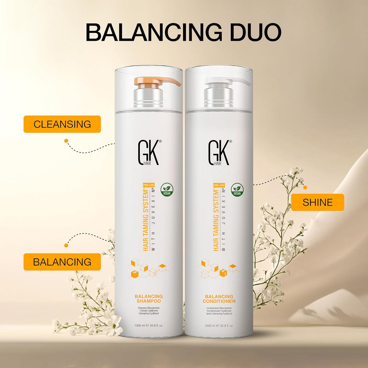 GK HAIR – Balancing Shampoo and Conditioner Set for Oily Hair, Clarifying & Refreshing Formula with