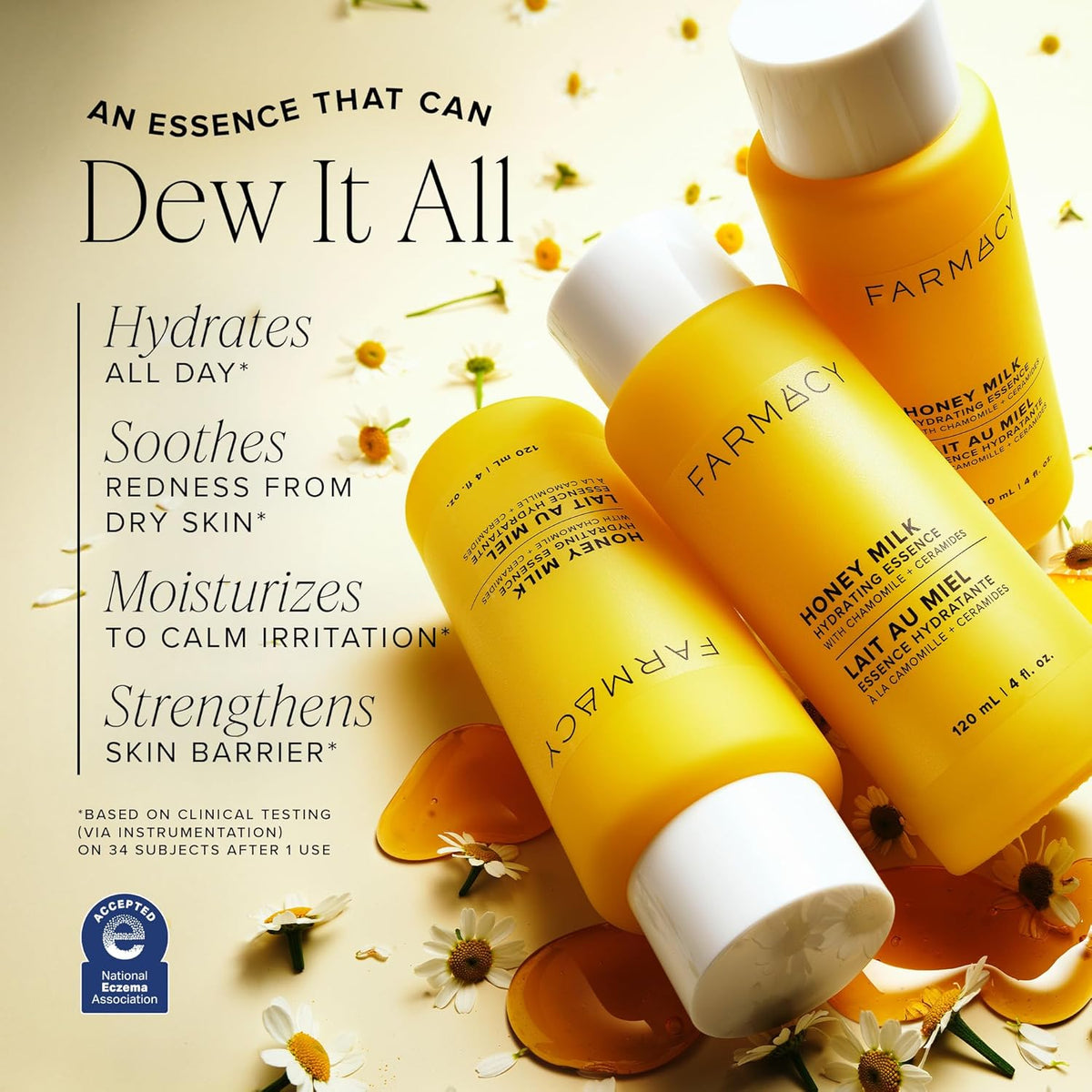 Farmacy Hydrating Essence - Hydrating Honey Milk Toner + Facial Essence to Soothe, Moisturize and