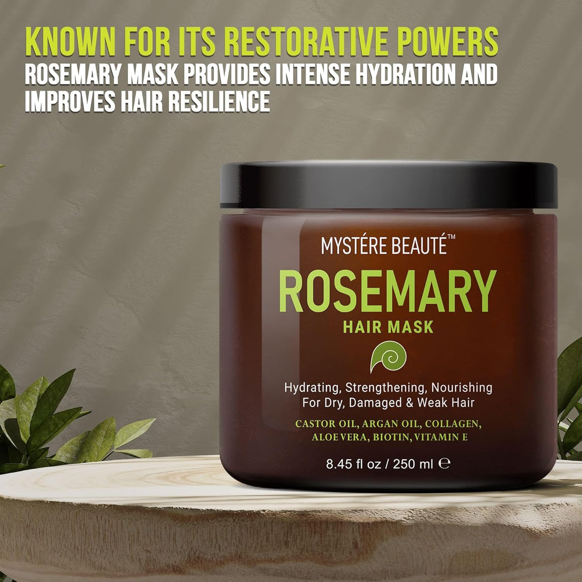 Rosemary Deep Conditioning Hair Mask for Dry Damaged Hair and Growth with Collagen Argan Oil