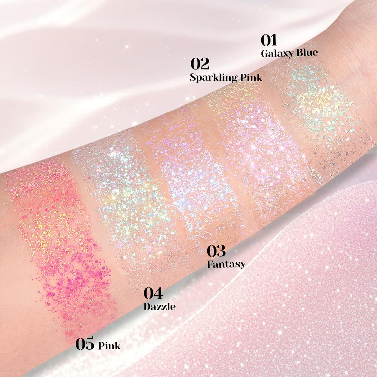 DAGEDA Roll-on Body Glitter,Holographic Eye Face Hair Glitter Gel for Festival Outfit Mermaid