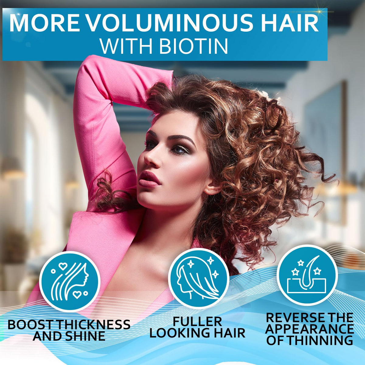 Biotin Heat Protection Hair Spray with Moroccan Argan Oil - Thermal Resistant Styling Products for