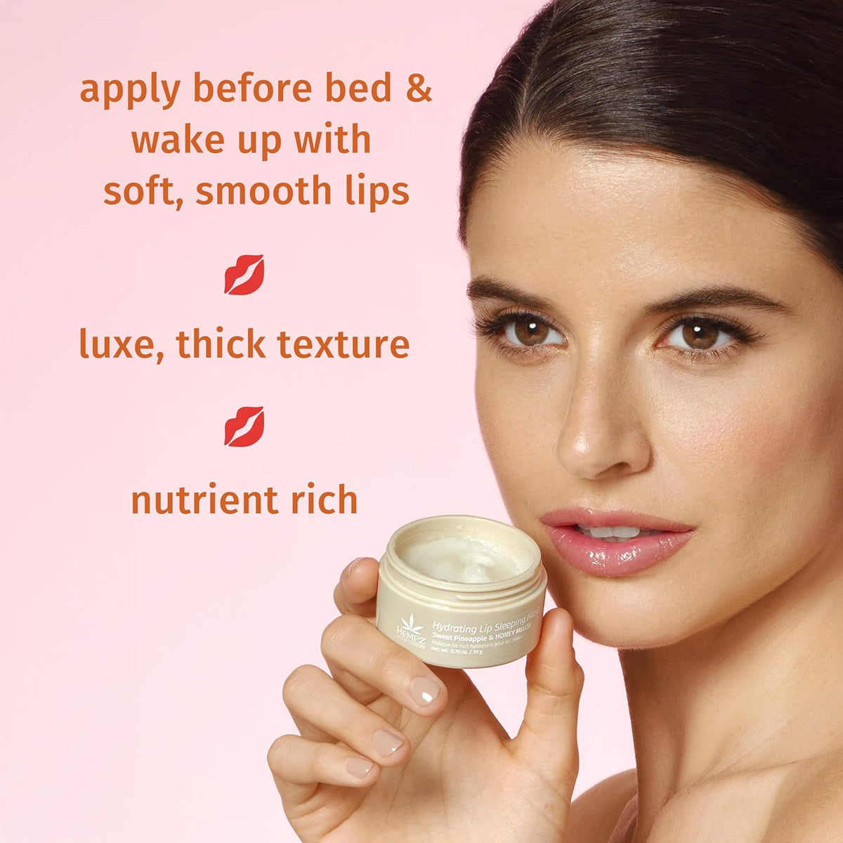 Hempz Hydrating Lip Sleeping Mask - Whipped Vanilla (.95 Oz.) | Overnight Hydrating Lip Balm for