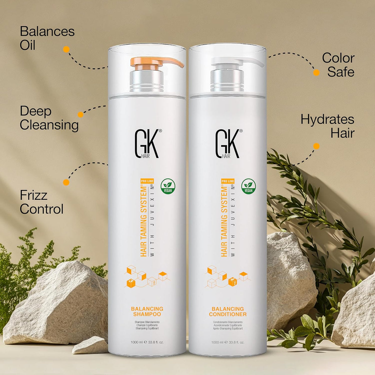 GK HAIR – Balancing Shampoo and Conditioner Set for Oily Hair, Clarifying & Refreshing Formula with