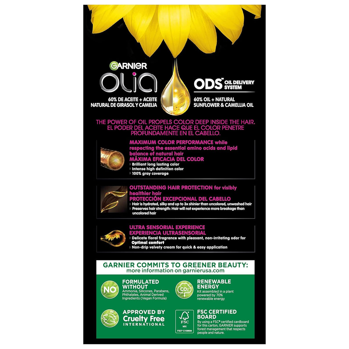 Garnier Hair Color Olia Ammonia-Free Brilliant Color Oil-Rich Permanent Hair Dye, 6.0 Light Brown