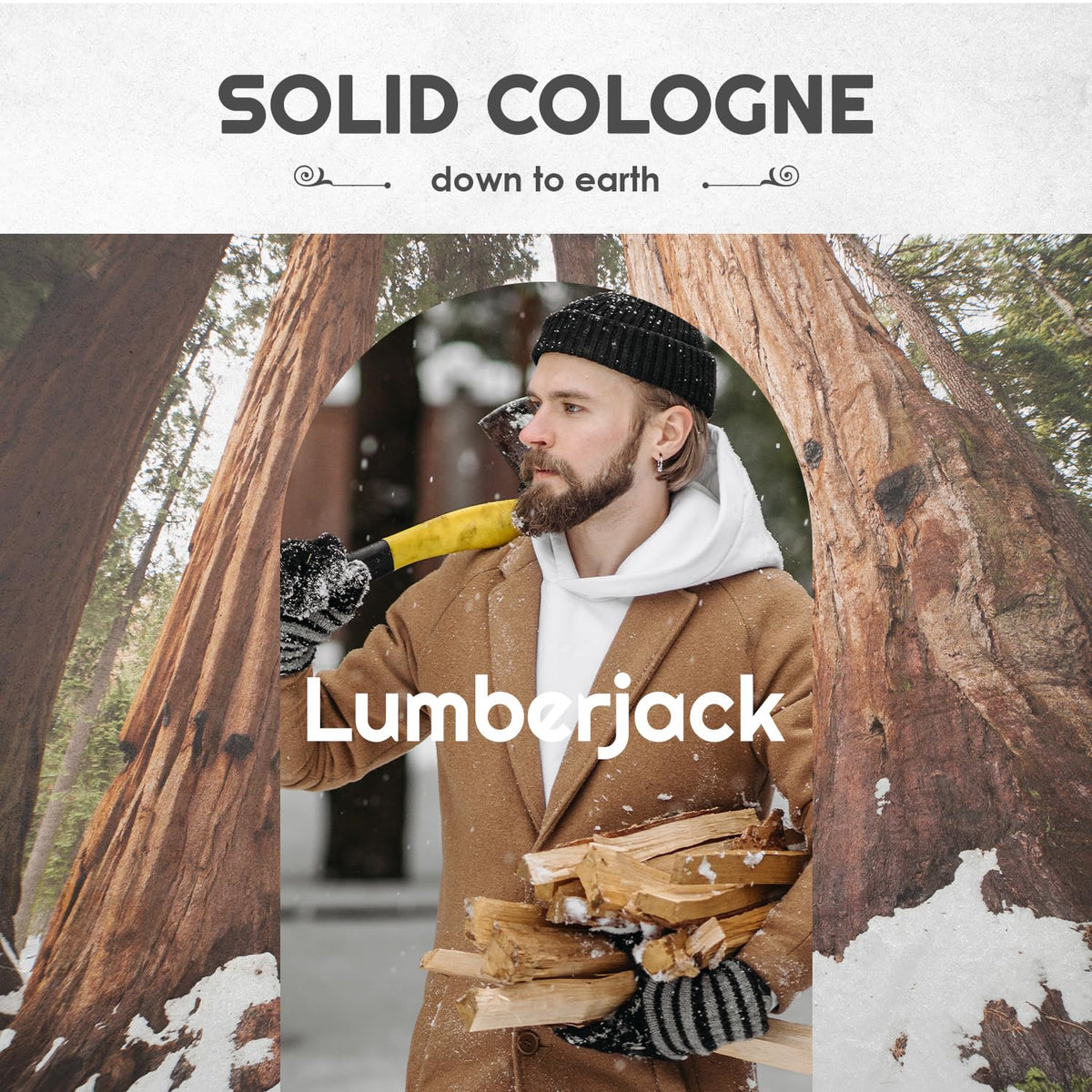 Lumberjack Solid Cologne - Natural Men's Cologne - Men's fragrance Wax Cologne, Lumberjack Travel