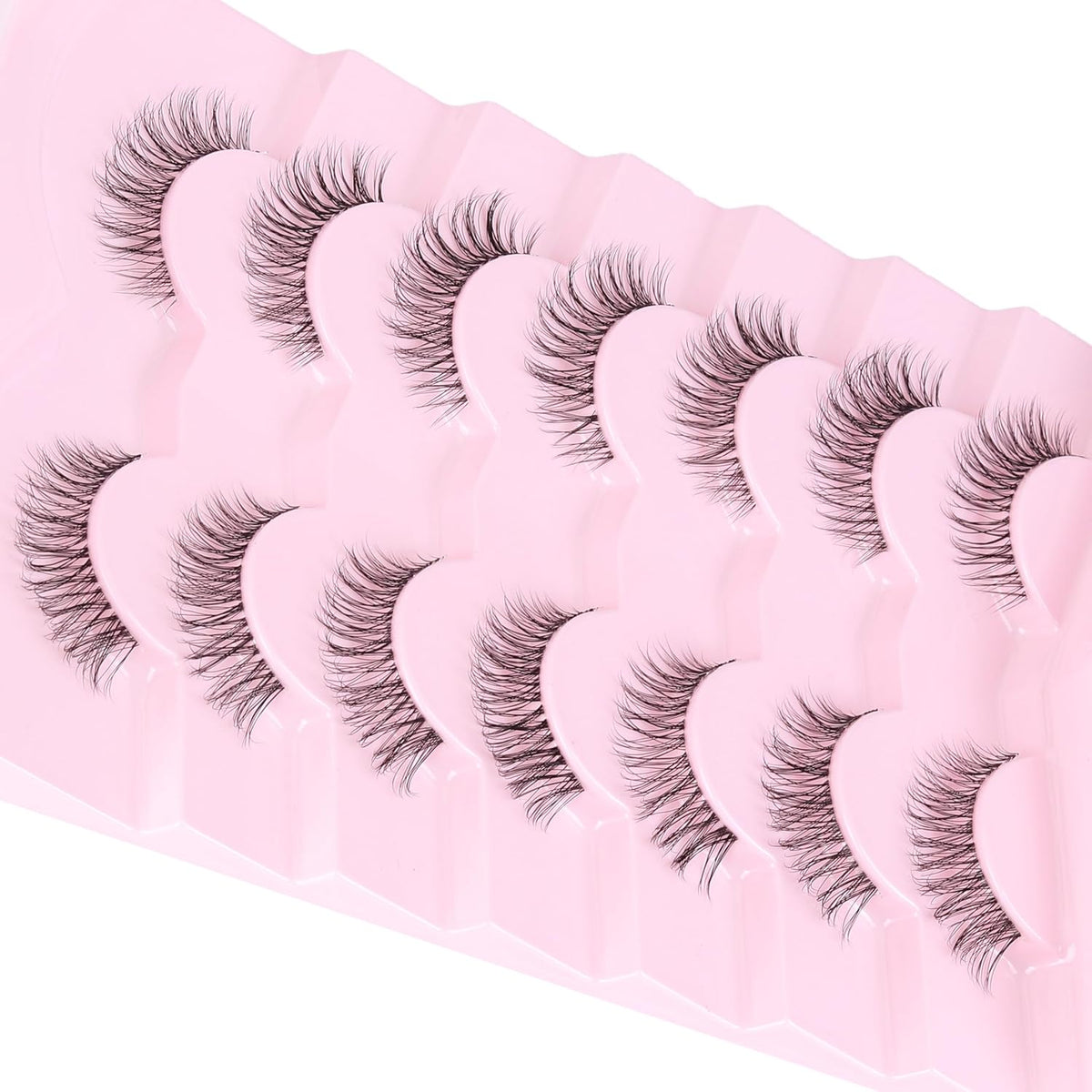 Lashes Natural Look False Eyelashes Wispy 13mm Eye Lashes Pack with Thin Cotton Band C Curl Fake