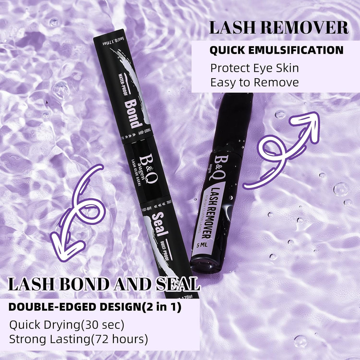 B&Qaugen Lash Extension Kit 192 PCS Eyelash Extension Kit D Curl Lash Clusters Kit Wispy Individual