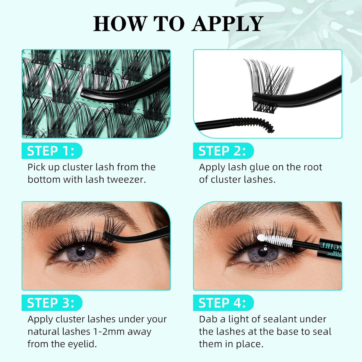 Lash Clusters Wet Look 168Pcs Eyelash Cluster Ultra-Thin Lash Band Eyelashes Extensions Spiky Anime
