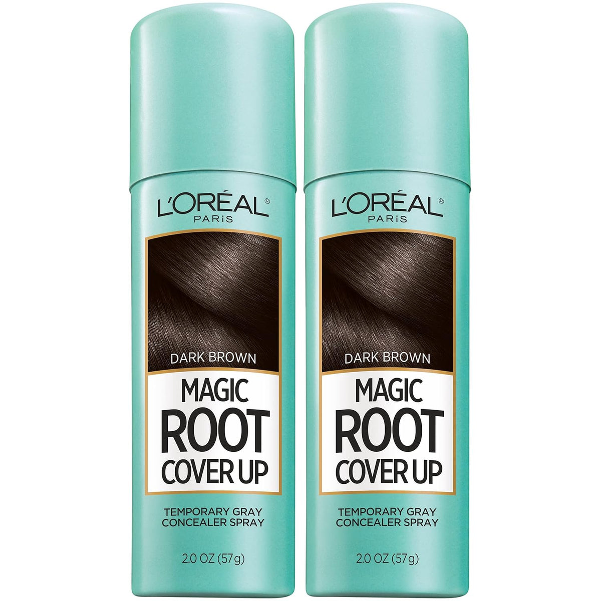 L'Oreal Paris Root Cover Up Temporary Gray Concealer Spray Dark Brown 2 Oz (Pack of 2) (Packaging