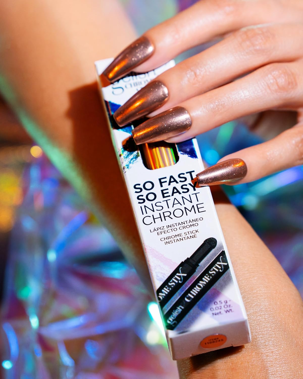 Gelish Chrome Stix, Chrome Nail Powder, Nail Art for Stunning Metallic Finish, Long-Lasting, Easy