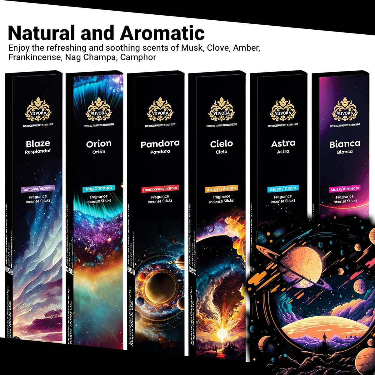 Aromatic Incense Sticks Gift Set – 120 Natural & Non-Toxic Incense Sticks | 6 Soothing Scents |