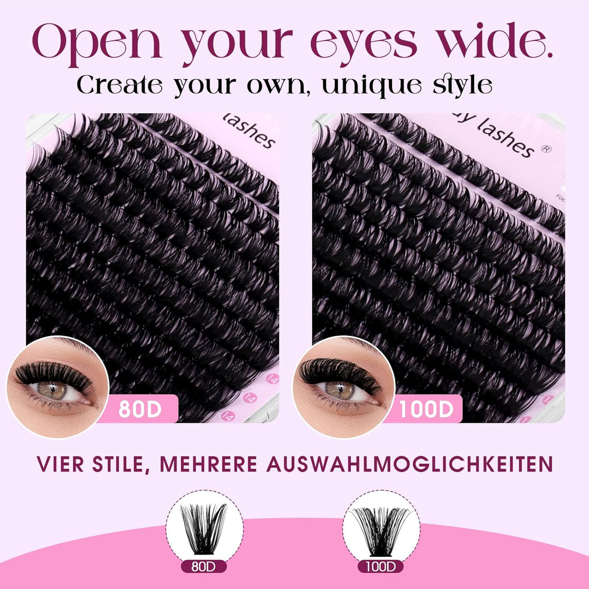 WENDY DIY D Curl Lash Clusters Book 468 Pcs Natural Look Individual Cluster Lashes Book