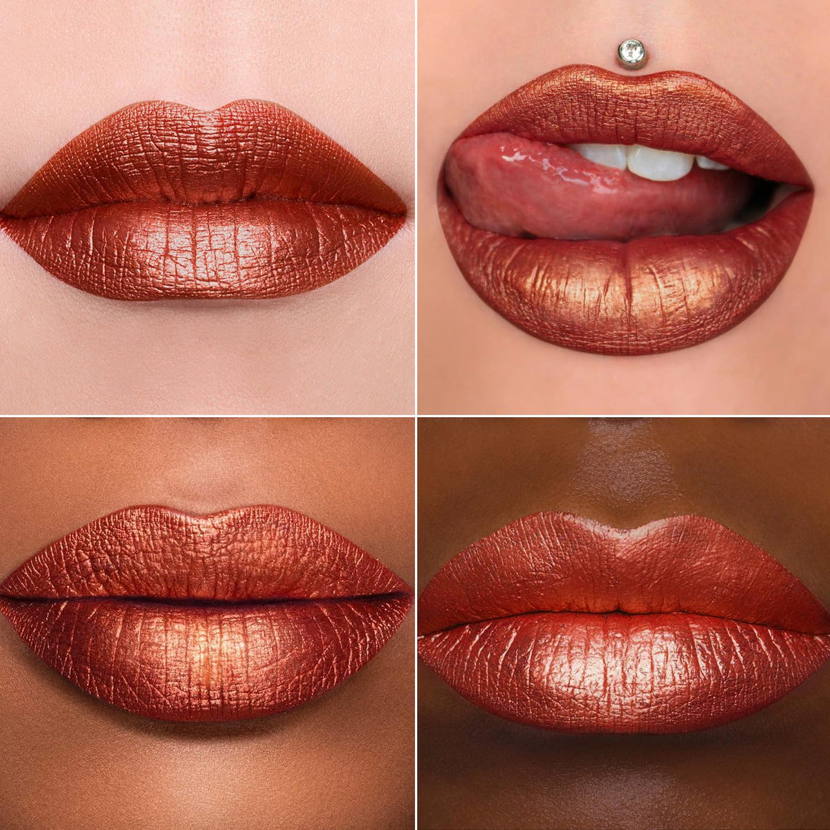 MAKI YIKA Red Lipstick for Women Metallic Lipsticks Glitter Long Lasting Lipstick No Smudge No