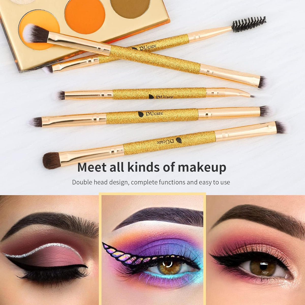 DUcare Eyeshadow Brushes Set Duo End Eye Makeup Brushes Professional Eyeshadow Brush set 5Pcs