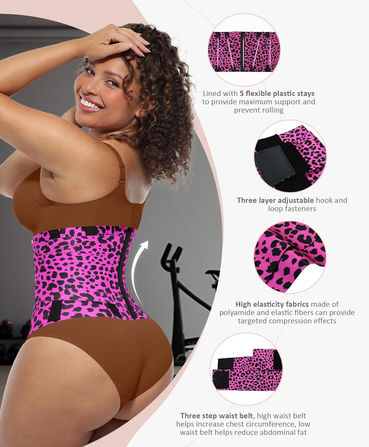 FeelinGirl Waist Trainer Belt Waist Cincher Trimmer Ab Belt Tummy Control Body Shaper with Triple