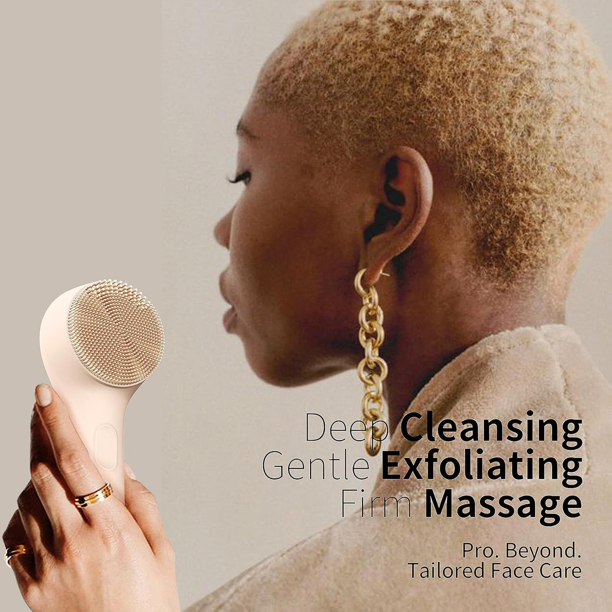 Silicone Face Scrubber, NågraCoola CLIE 2.0 Facial Cleansing Brush, Rechargeable, Waterproof Face
