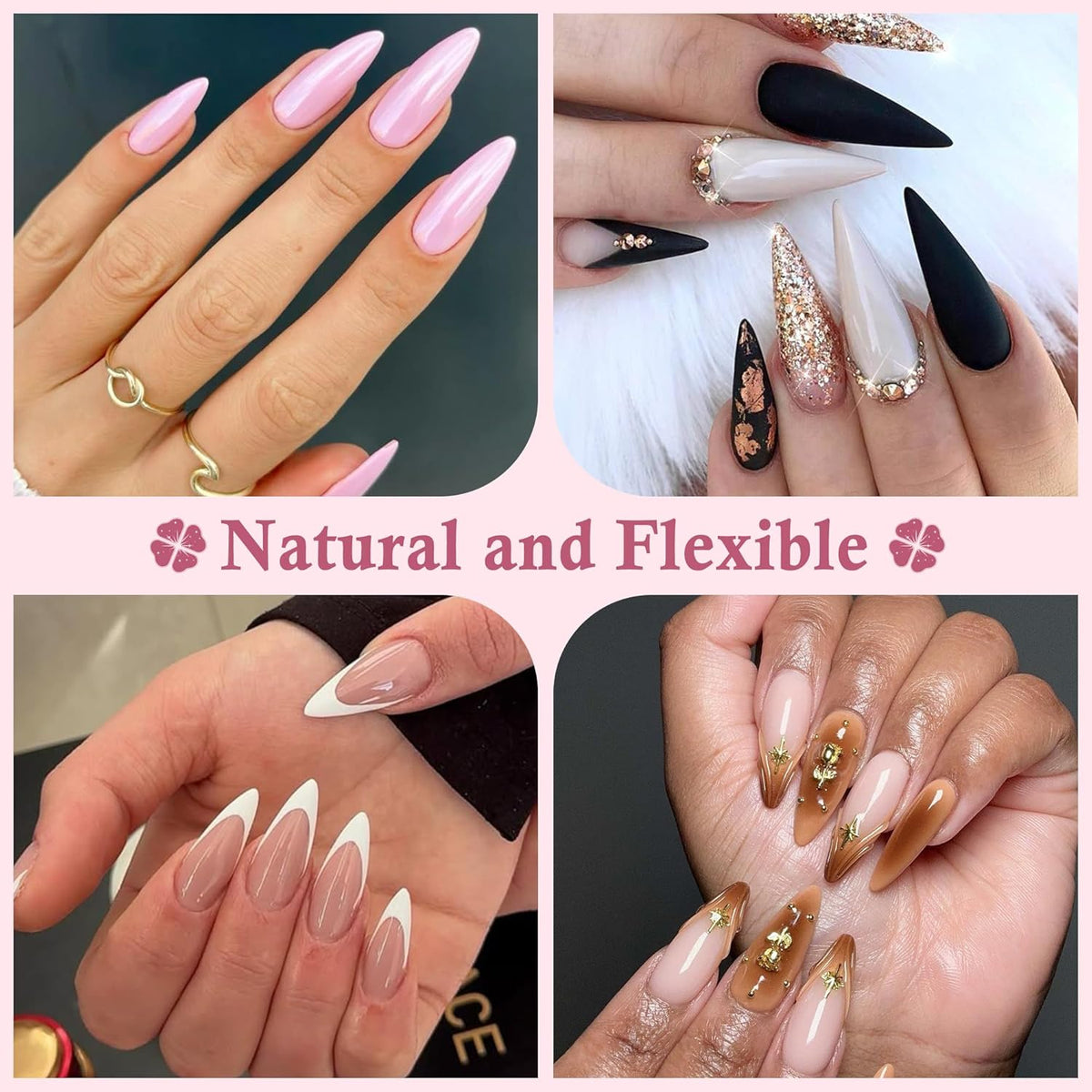 Long Almond Nail Tips: 504pcs Full Cover Soft Gel Nail Tips, 12 Sizes Pre-Etched Half Matte Almond