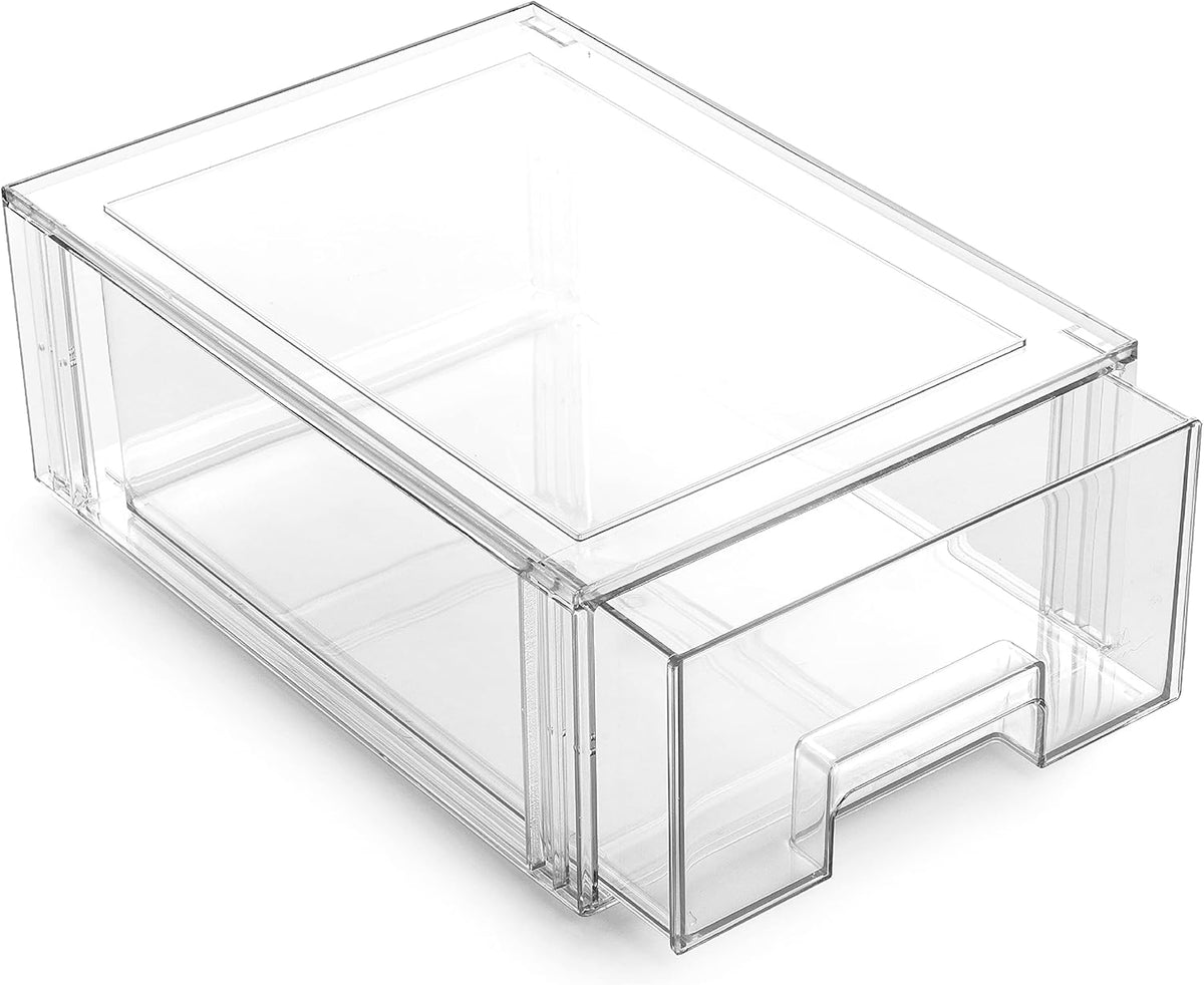 BINO | Stackable Storage Drawers, Large - Clear | THE CRATE COLLECTION | Storage Bins With Drawers