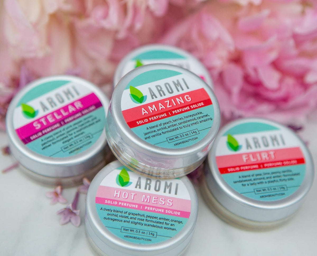 Aromi Stellar Solid Perfume | Spicy, Floral Fragrance, Pink Pepper, Jasmine, Amber, Patchouli