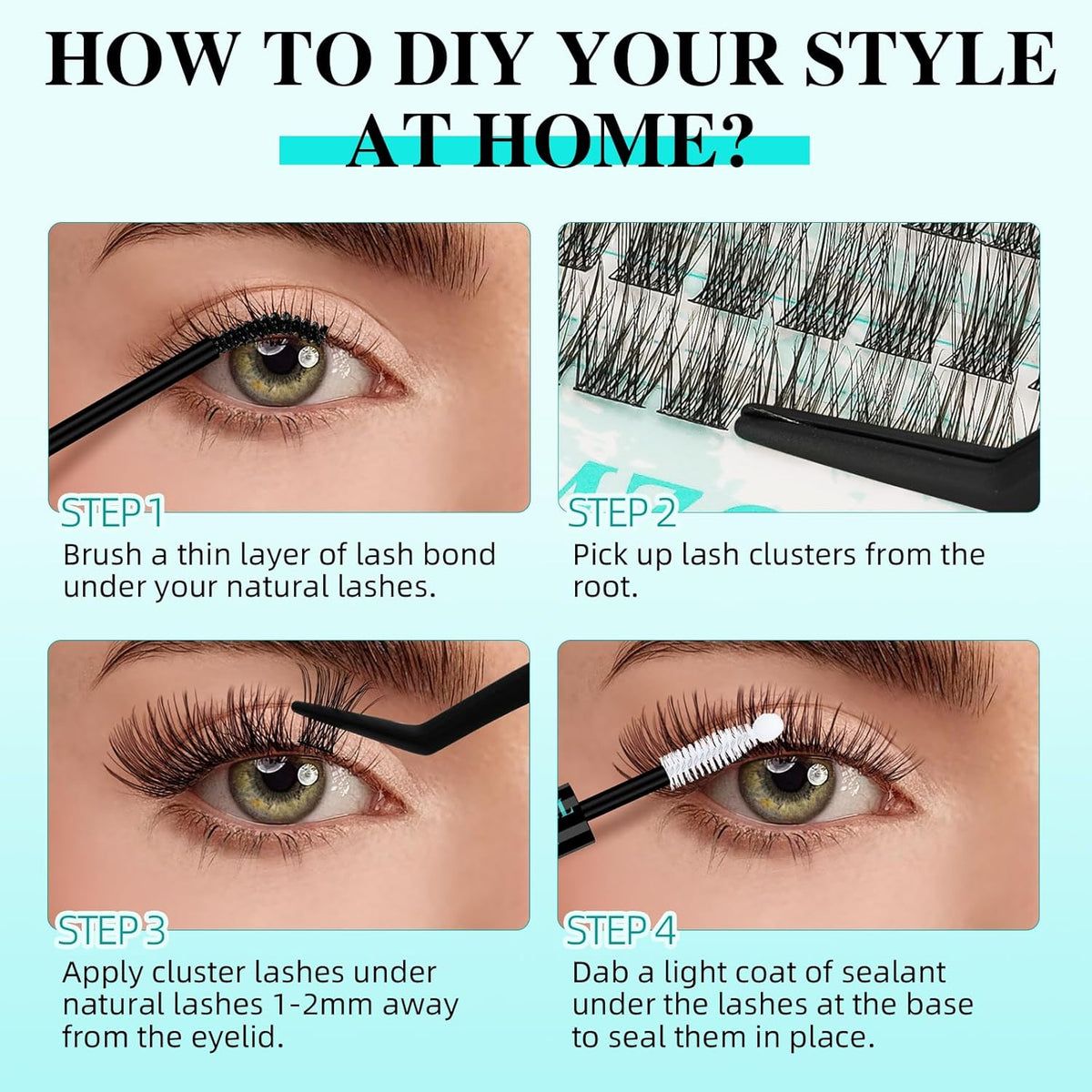 Lash Clusters Wispy 144PCS Eyelash Extension Cluster Lashes Individual Lashes DIY Lash Extension