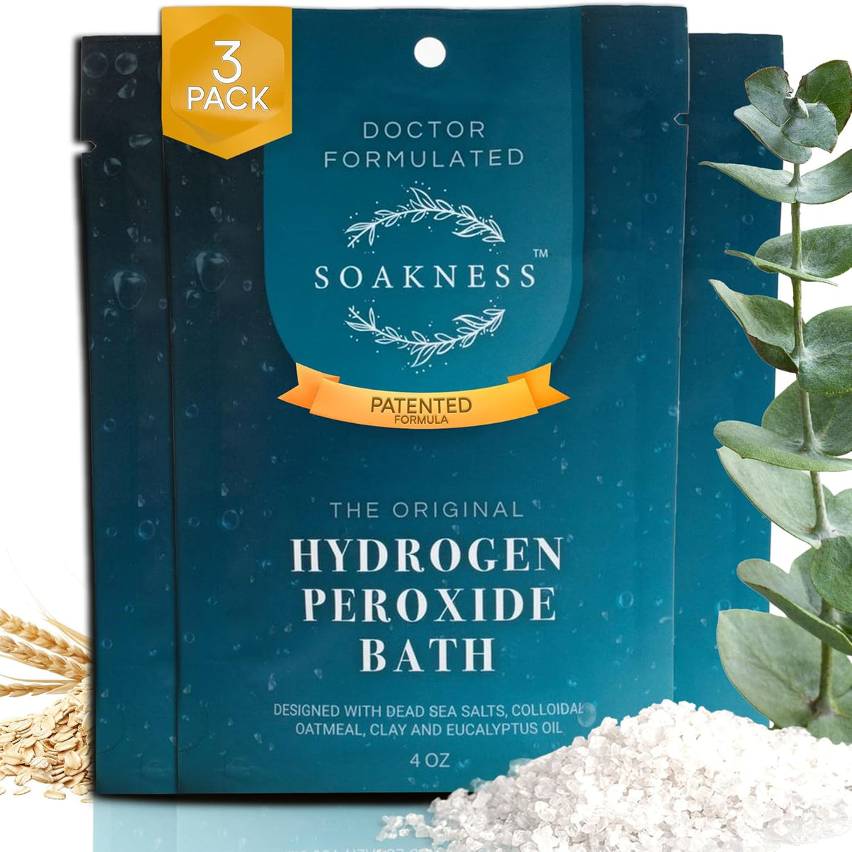 Hydrogen Peroxide Epsom Salt Bath Soak - USA-Made – Patented Bath Salts, Muscle Recovery, & Skin