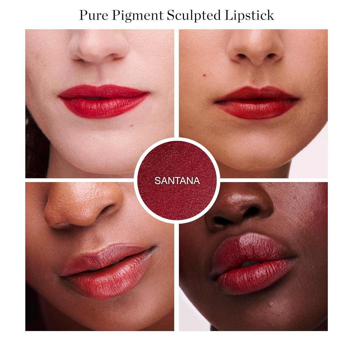 Ogee Full Bloom Sculpted Lipstick (Santana - Cherry Red) - Long Lasting Organic Lipstick with