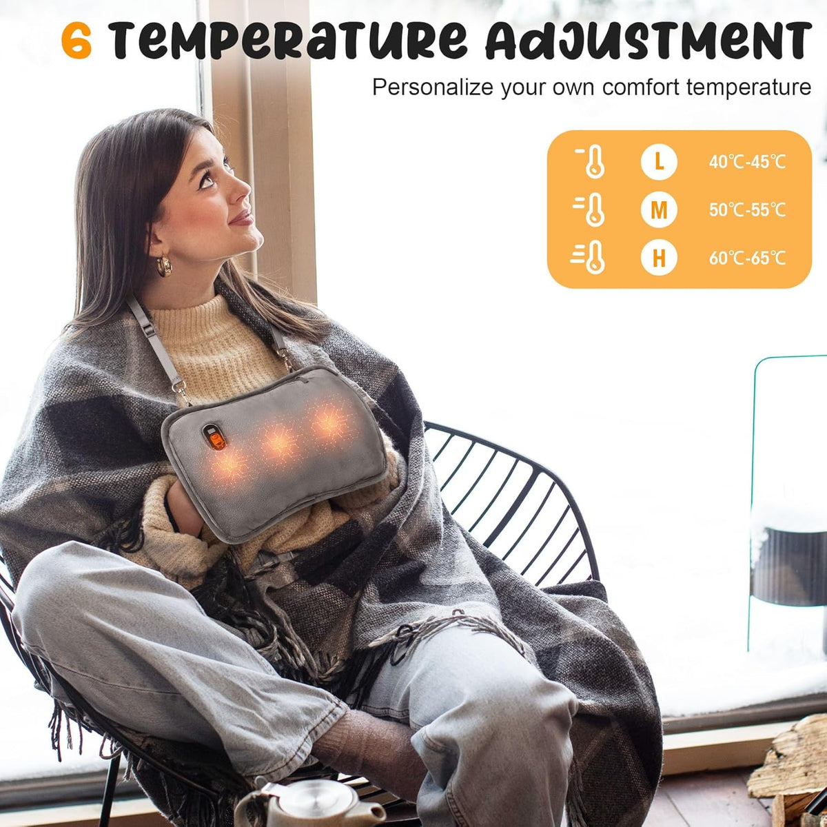 Hand Warmers Rechargeable, Electric Hand Warmer with 10000mAh Power Bank, Double-Sided Heating