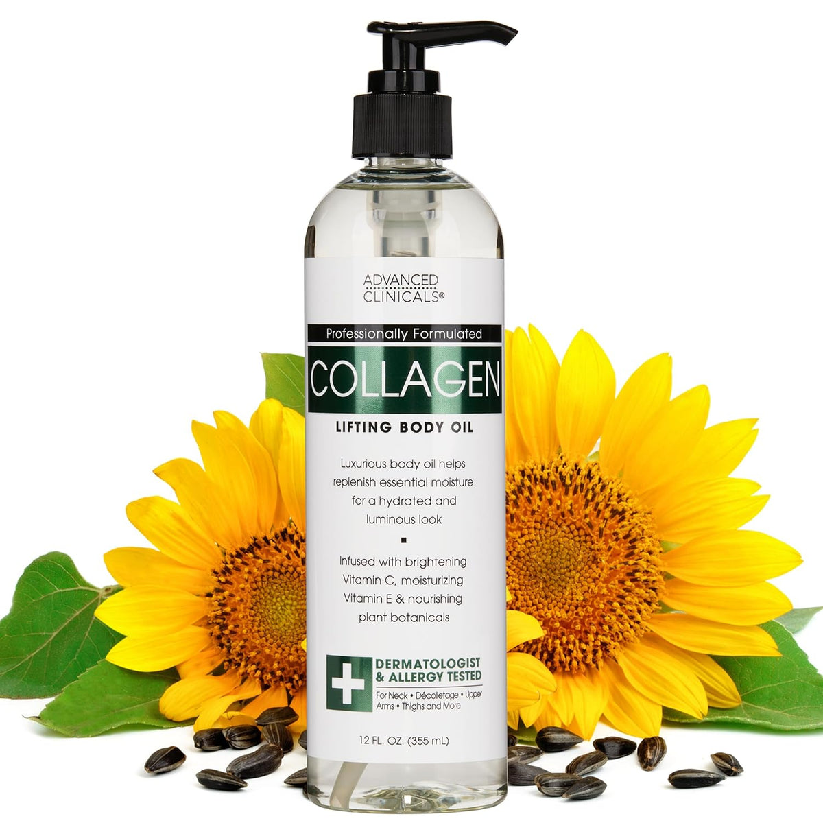 Advanced Clinicals Hydrating Collagen Oil For Body & After Shower | Visible Anti Aging Skincare