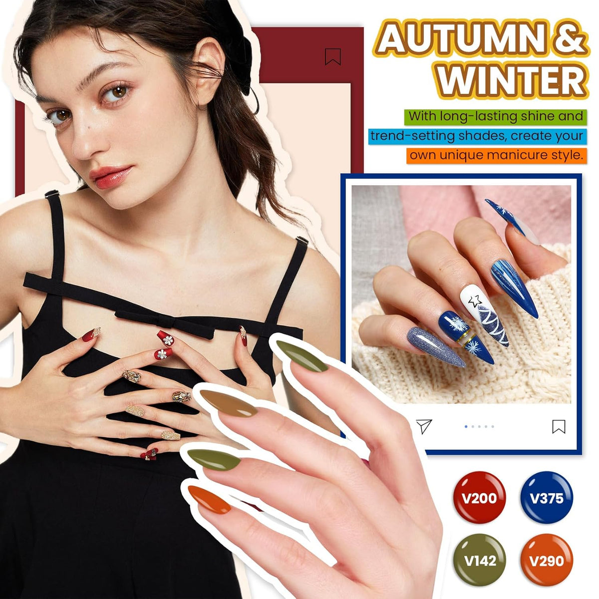 VANREESA Gel Nail Polish Kit with U V Light 74 Pcs Gel Polish Nail Set 56 All Season Colors Nail