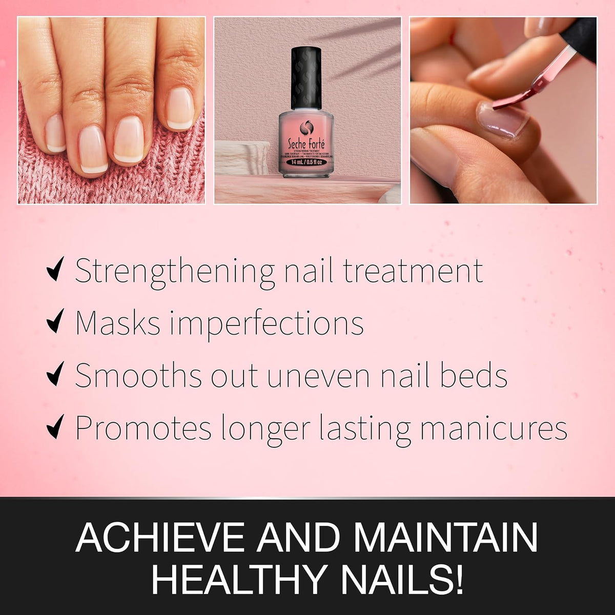 Seche Forte Strengthening Treatment Base Coat with Biotin & Bamboo, 0.5 fl oz