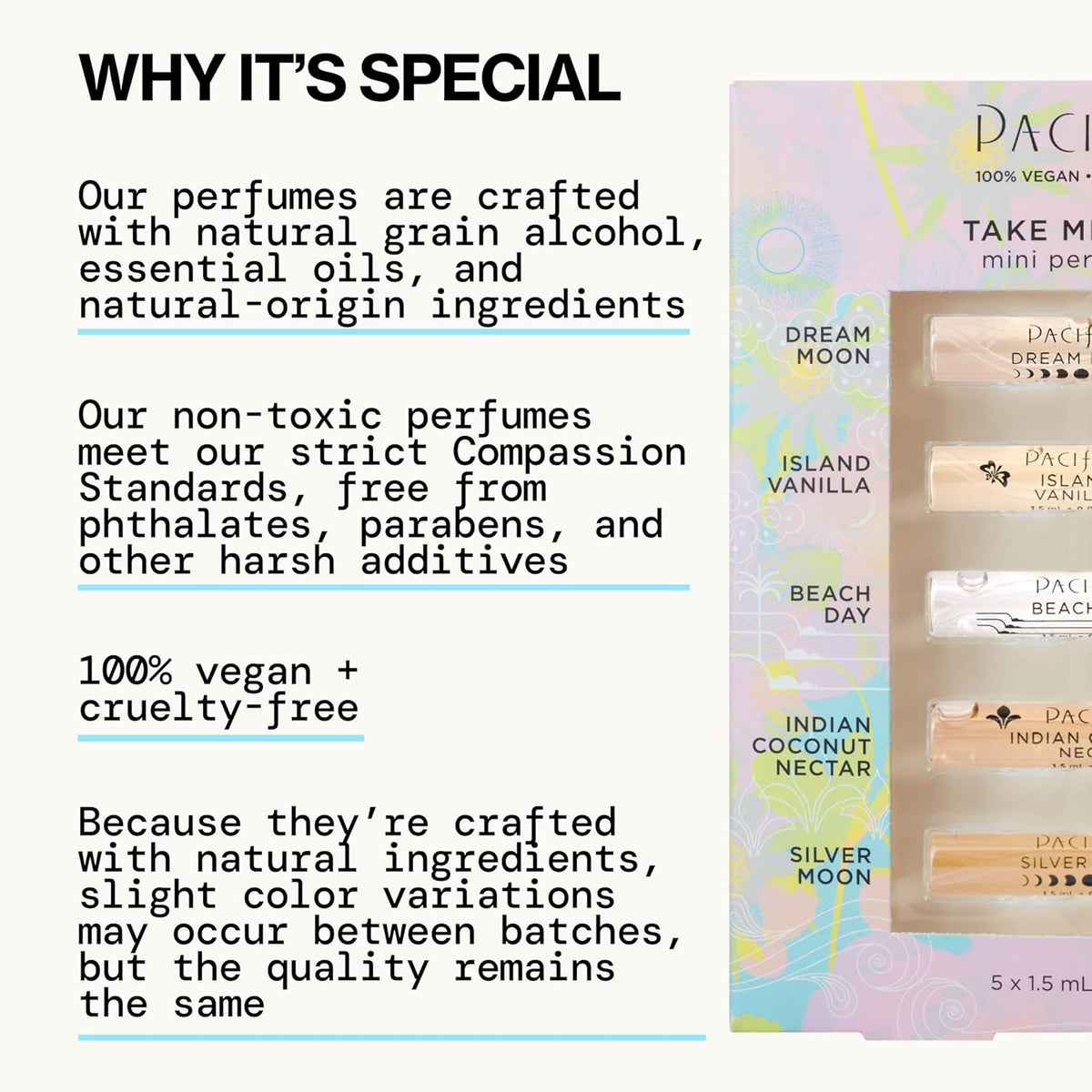 Pacifica Beauty, Take Me There Spray Perfume Trial Set, 5 Scents, Fragrance Sampler Gift Set