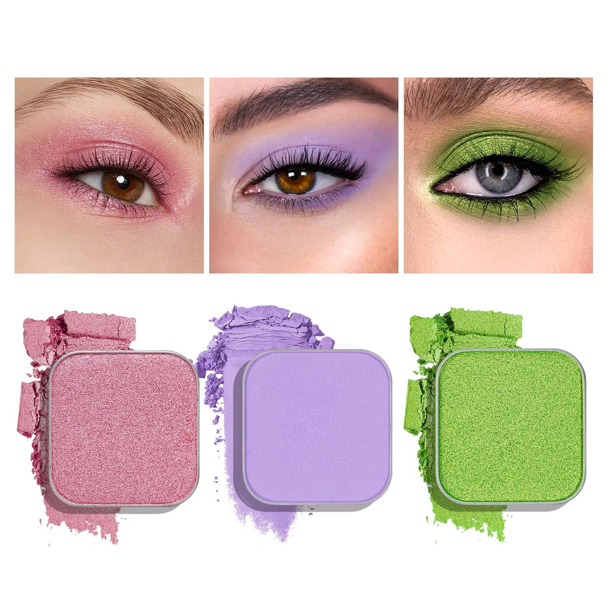 3-Color Eyeshadow Combo Pack – Matte & Shimmer Neutral Shades,Powder, Highly Pigmented
