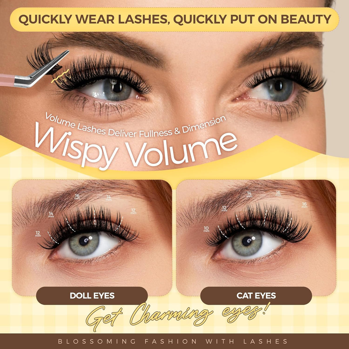 PopUp Self Adhesive Eyelashes Clusters, Press On Lashes Pre Glued Eyelash Extension Kit with Lash