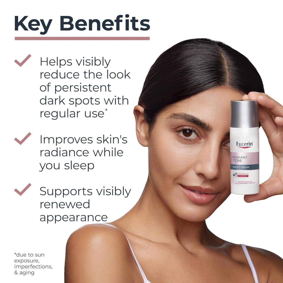 Eucerin Radiant Tone Night Cream, Dark Spot Corrector with Thiamidol, Night Moisturizer for Face