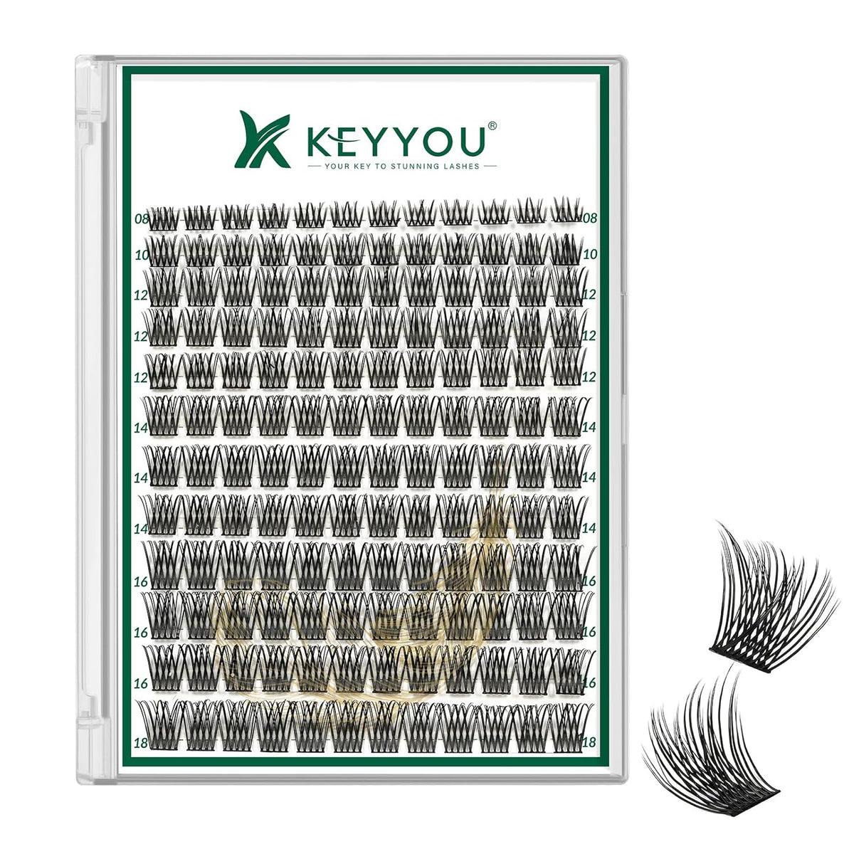 Lash Clusters 144pcs Eyelash Clusters D Curl 8-18MIX Individual Lashes KEYYOU Air Touch Cluster
