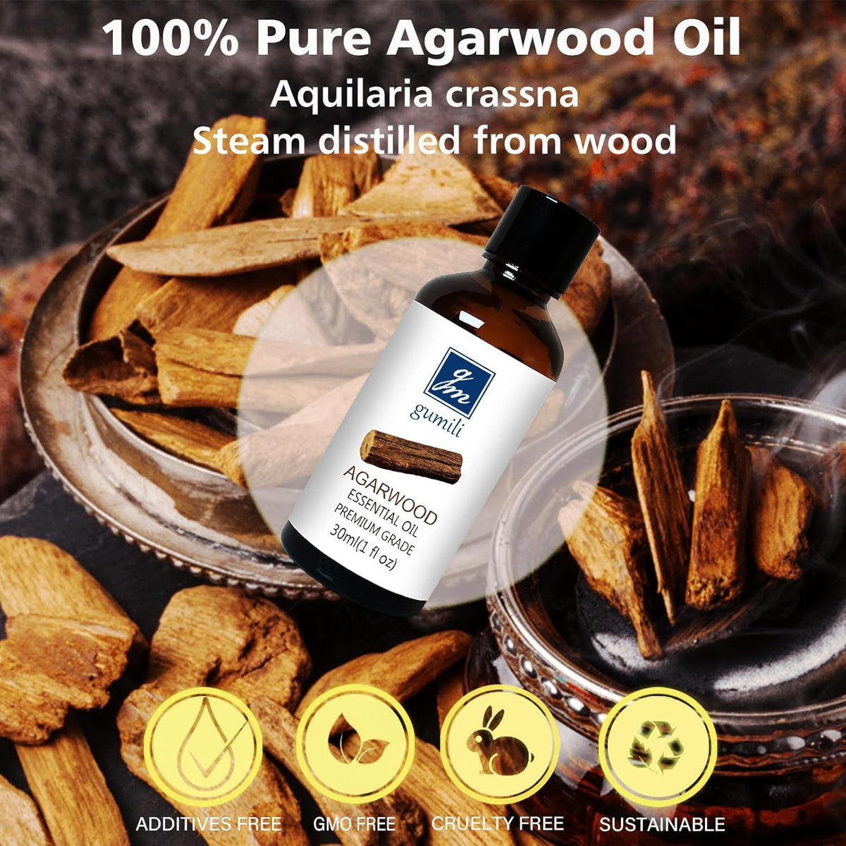 Agarwood Sandalwood Essential Oils for Perfume Candles Soaps Yoga Meditation Massage Diffuser - 2