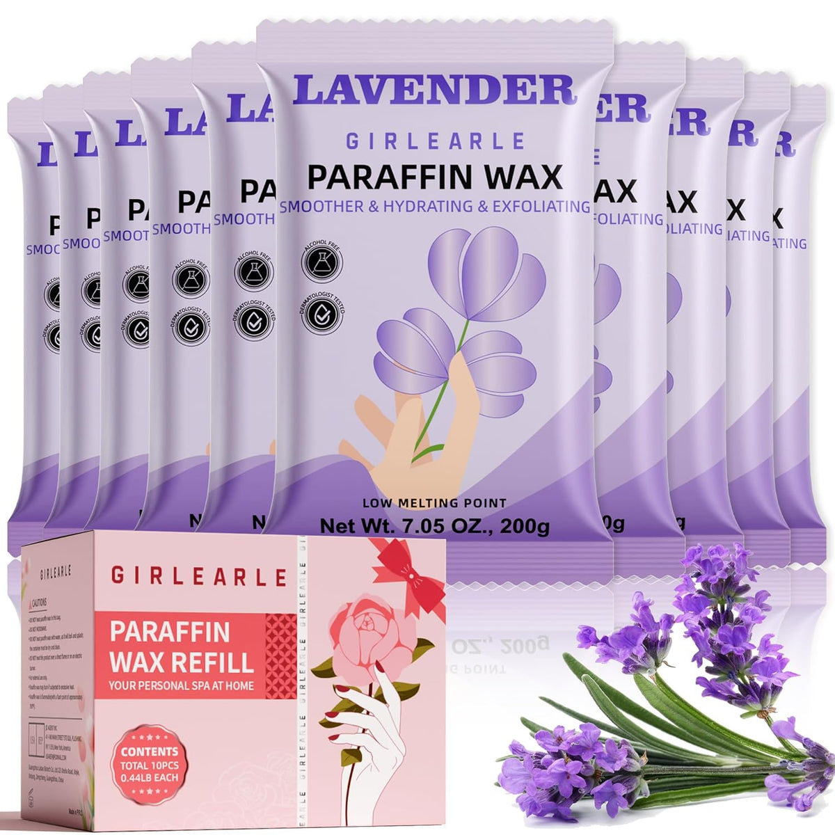 Paraffin Wax Refills 10 Packs for Paraffin Wax Bath Machine - for Dry Cracked Skin on Hands, Feet