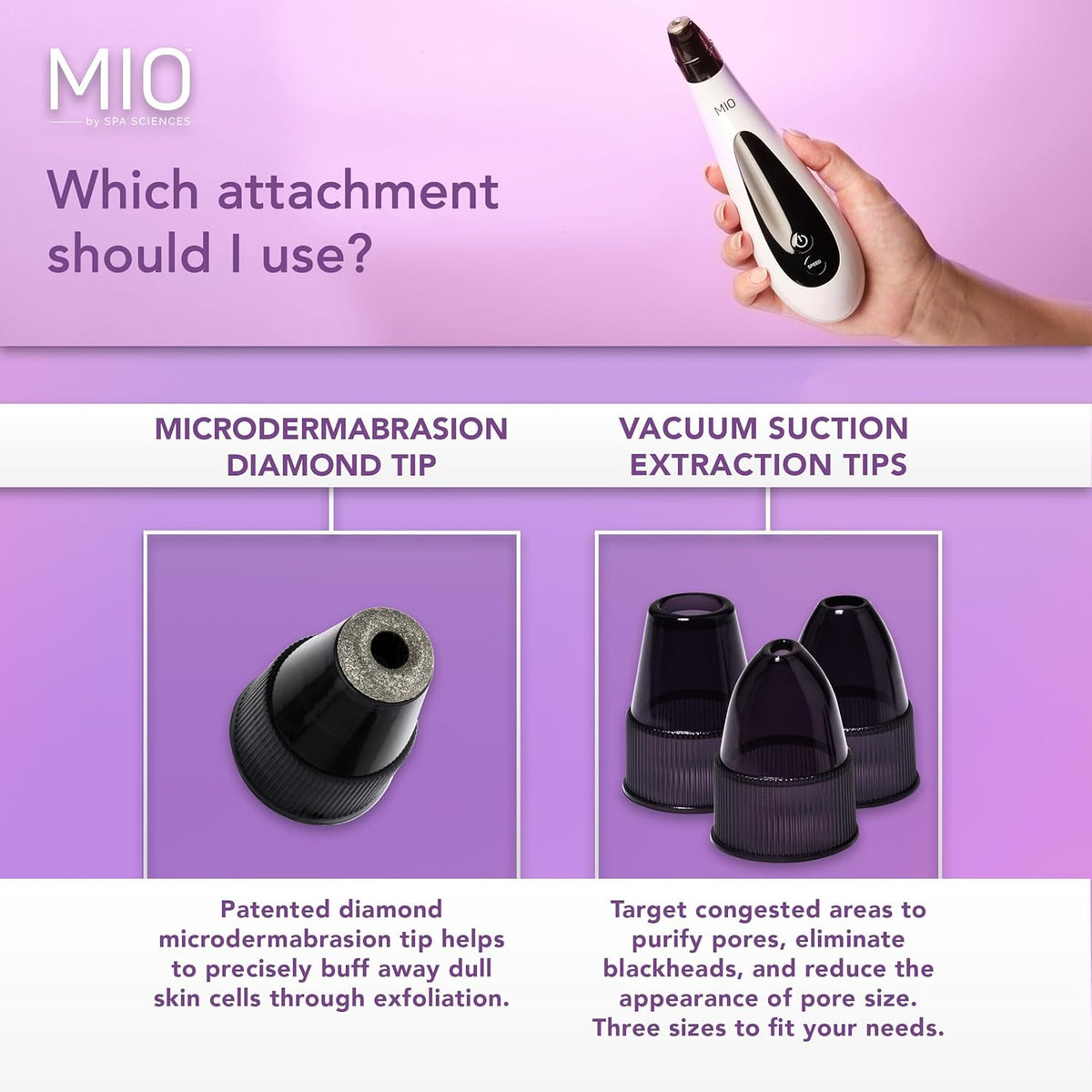Spa Sciences - MIO - Diamond Tip Microdermabrasion Blackhead Remover, Pore Cleansing, & Resurfacing