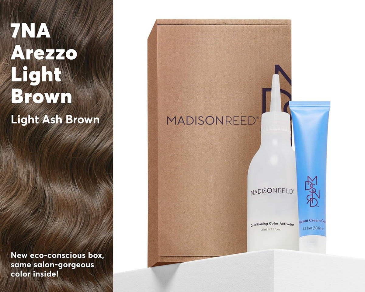 Madison Reed Radiant Hair Color Kit | 7NA Light Ash Brown with Cool Smoky Undertones (Arezzo Brown)