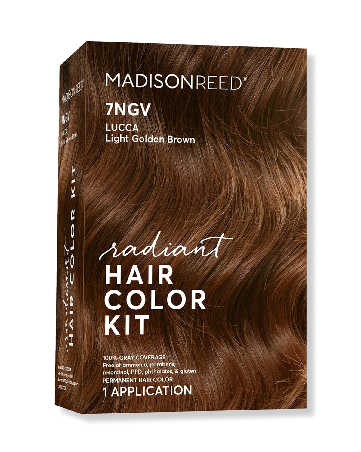 Madison Reed Radiant Hair Color Kit | 7NGV Light Golden Brown (Lucca Brown) for 100% Gray Hair