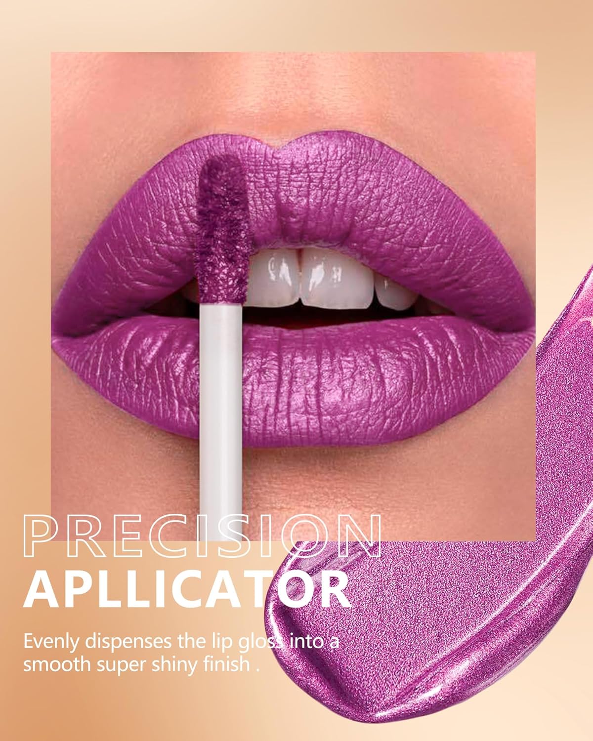 MAKI YIKA Purple Lipstick for Women Metallic Lipsticks Glitter Long Lasting Lipstick No Smudge No