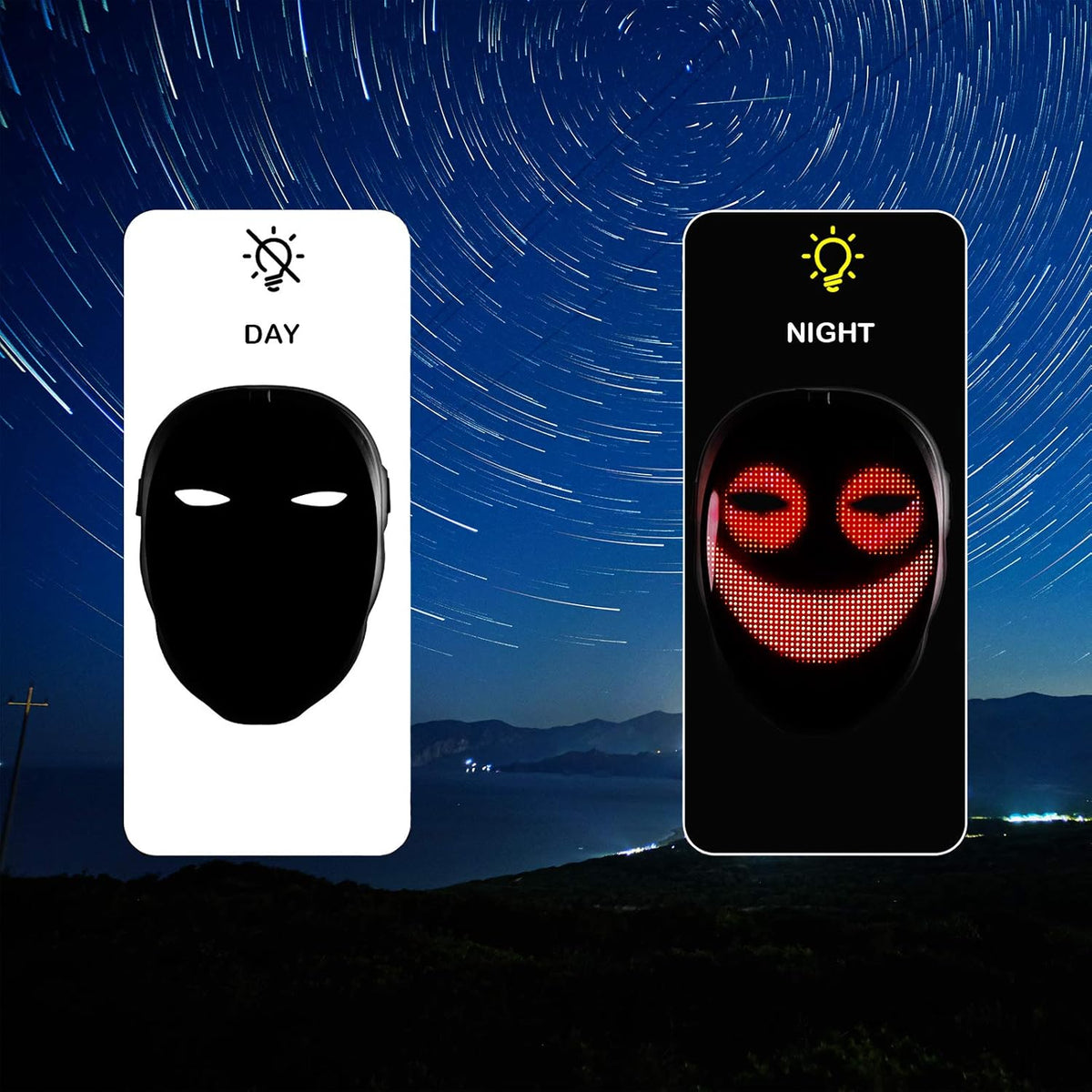 Depointer Life Led Mask with Bluetooth-compatible App Controlled, Customizable Shining Mask