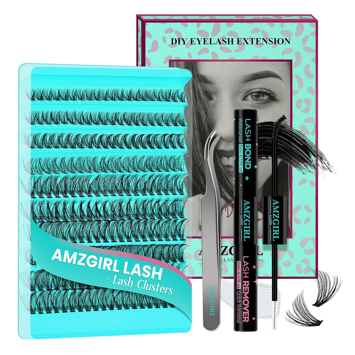Lash Clusters Kit 200PCS 40D Eyelash Extension Kit D Curl Wispy Eyelash Clusters DIY Natural