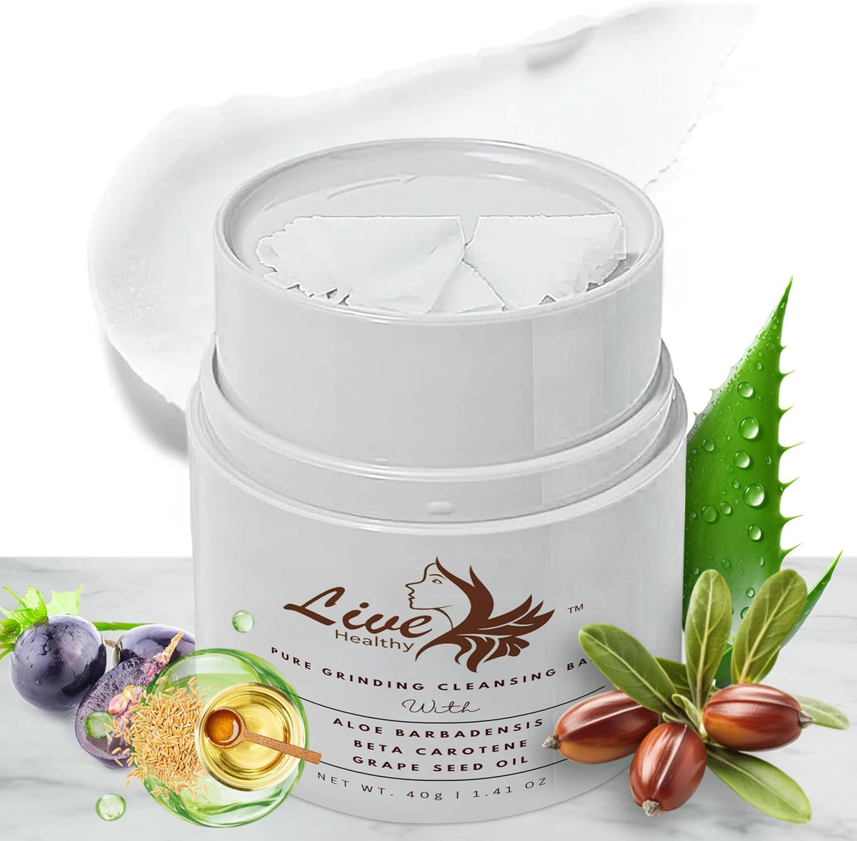 Live Healthy Grinding Makeup Remover Balm, Moisturizing Oil Cleanser, Korean Skin Care Makeup