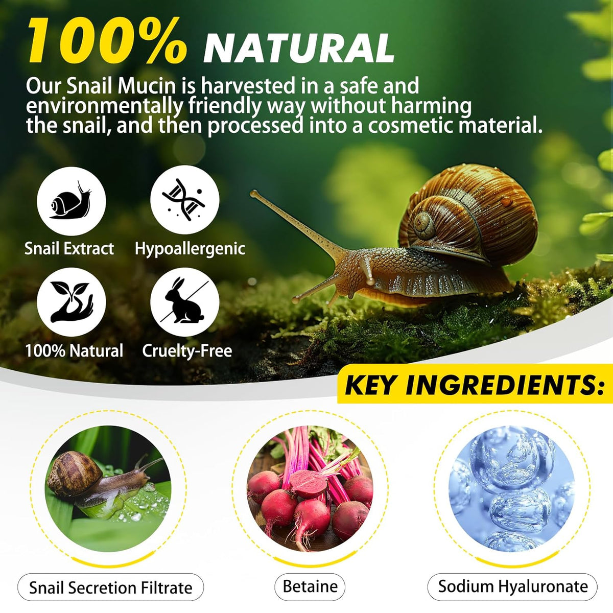 Snail Mucin 92% Repair Cream 100g, Face Moisturizer Hydrating Repair Face Cream for Dry & Sensitive
