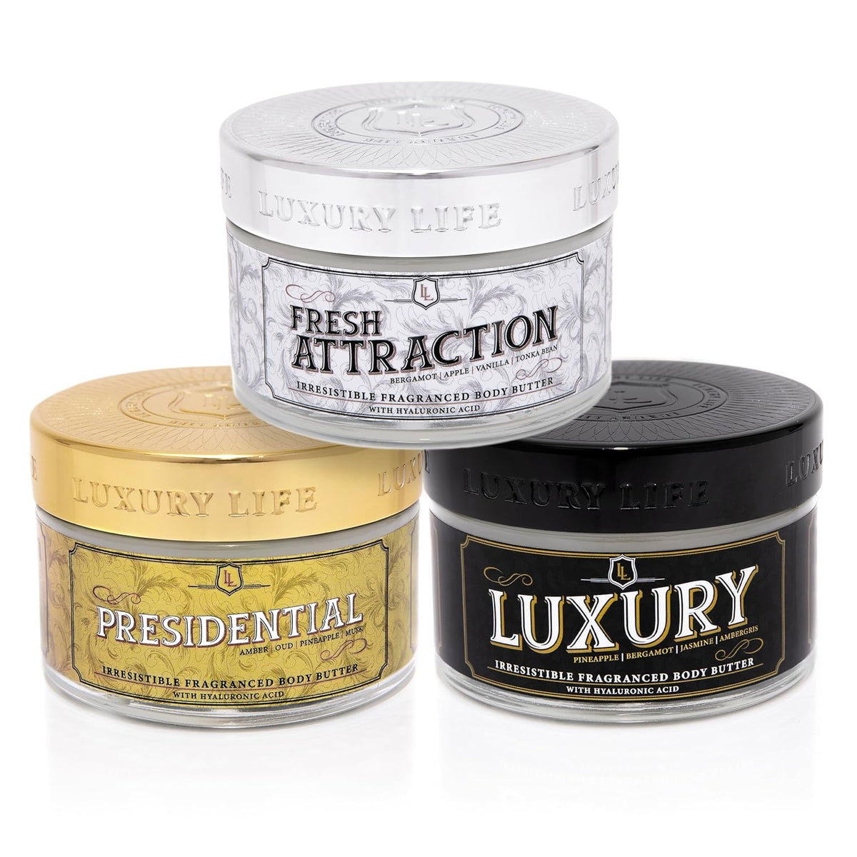 LUXURY LIFE BUTTER - Irresistibly Scented Body Butter with Hyaluronic Acid for Ultimate Moisture.